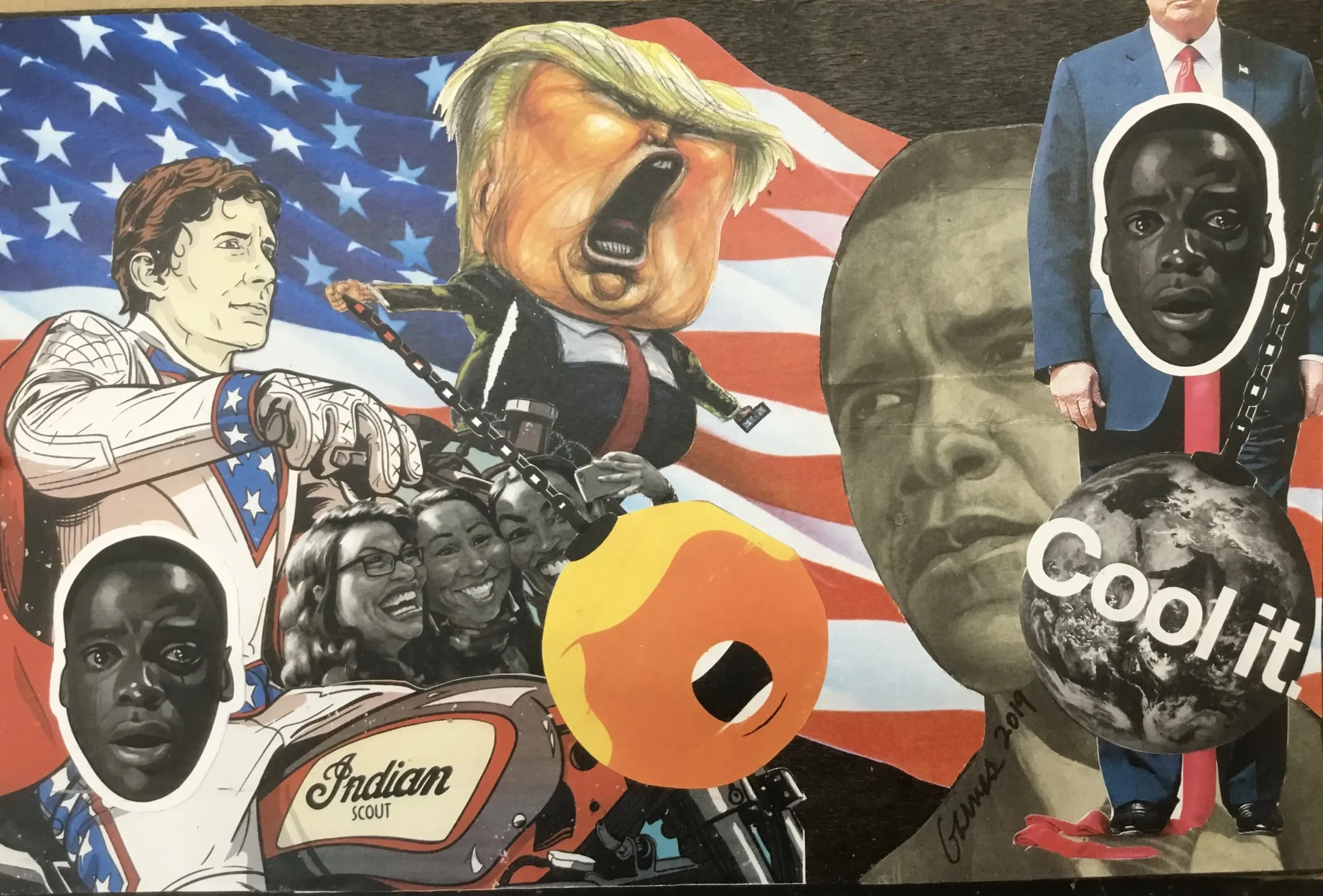44-4-44 installation, individual mixed-media panel