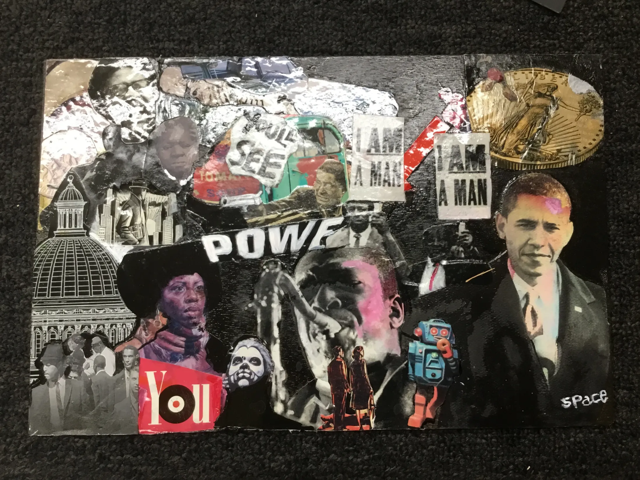44-4-44 installation, individual mixed-media panel