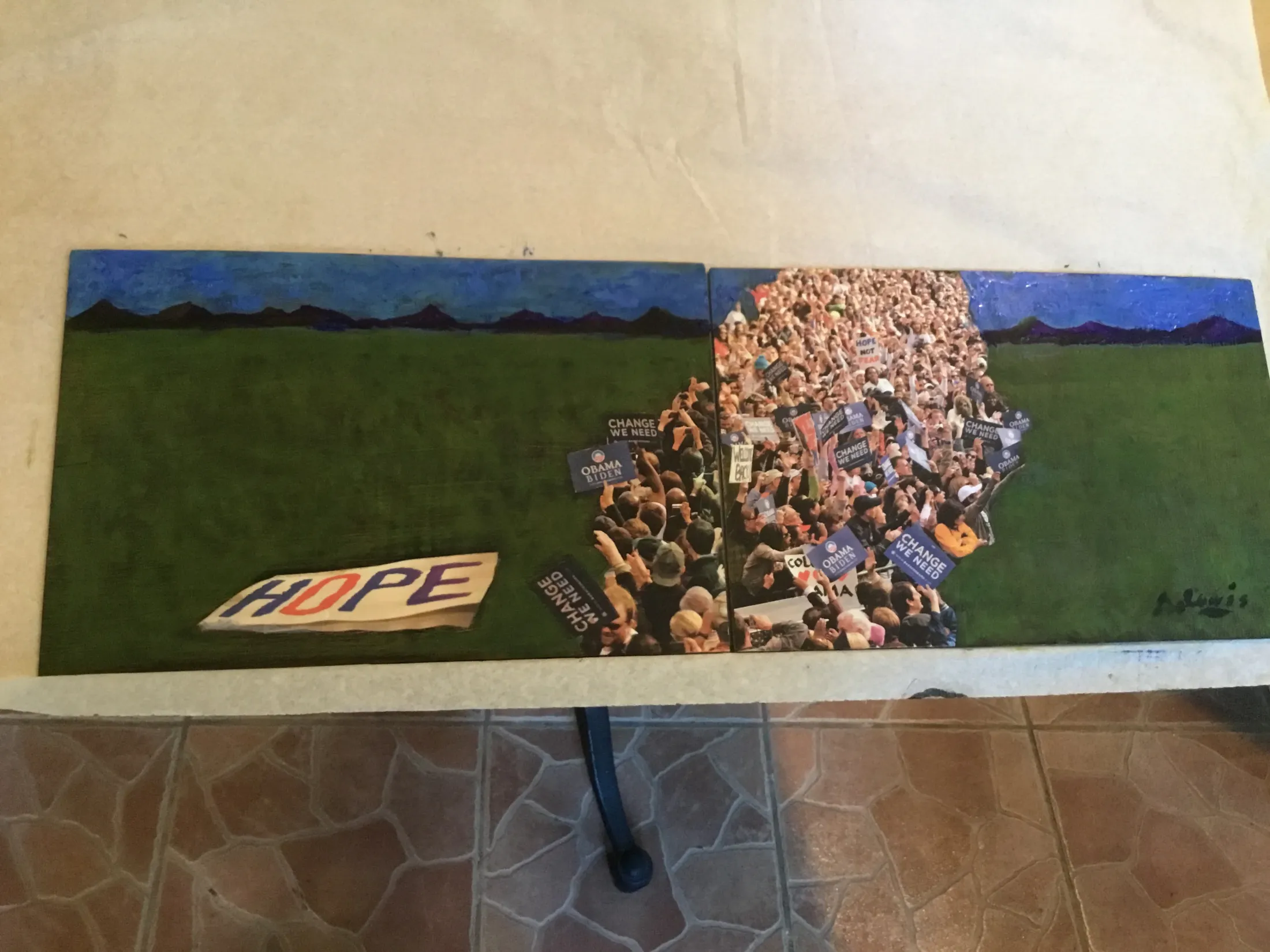 44-4-44 installation, individual mixed-media panel